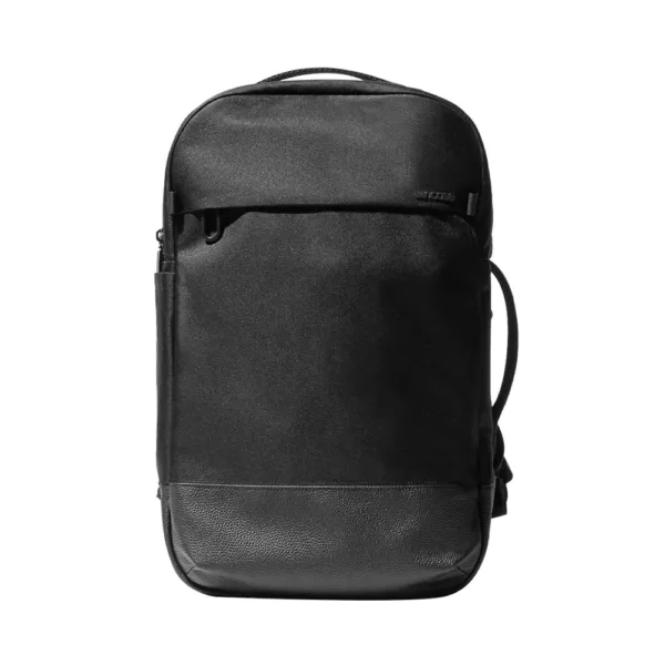 Twill & Leather Backpack - Black